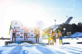 19.03.2022, Oslo, Norway (NOR): Quentin Fillon Maillet (FRA), Erik Lesser (GER), Sturla Holm Laegreid (NOR), Sebastian Samuelsson (SWE), Vetle Sjaastad Christiansen (NOR), Martin Ponsiluoma (SWE), (l-r) - IBU World Cup Biathlon, pursuit men, Oslo (NOR). www.nordicfocus.com. © Manzoni/NordicFocus. Every downloaded picture is fee-liable.