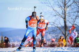 19.03.2022, Oslo, Norway (NOR): Antonin Guigonnat (FRA) - IBU World Cup Biathlon, pursuit men, Oslo (NOR). www.nordicfocus.com. © Manzoni/NordicFocus. Every downloaded picture is fee-liable.