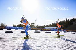 19.03.2022, Oslo, Norway (NOR): Lukas Hofer (ITA), Sverre Dahlen Aspenes (NOR), (l-r) - IBU World Cup Biathlon, pursuit men, Oslo (NOR). www.nordicfocus.com. © Manzoni/NordicFocus. Every downloaded picture is fee-liable.