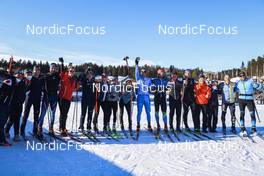 19.03.2022, Oslo, Norway (NOR): All the retiring athletes meet for a final photo - IBU World Cup Biathlon, pursuit men, Oslo (NOR). www.nordicfocus.com. © Manzoni/NordicFocus. Every downloaded picture is fee-liable.
