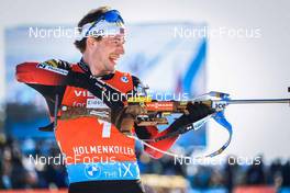 19.03.2022, Oslo, Norway (NOR): Sturla Holm Laegreid (NOR) - IBU World Cup Biathlon, pursuit men, Oslo (NOR). www.nordicfocus.com. © Manzoni/NordicFocus. Every downloaded picture is fee-liable.