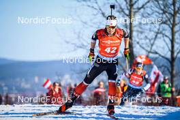 19.03.2022, Oslo, Norway (NOR): Christian Gow (CAN) - IBU World Cup Biathlon, pursuit men, Oslo (NOR). www.nordicfocus.com. © Manzoni/NordicFocus. Every downloaded picture is fee-liable.