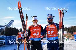 19.03.2022, Oslo, Norway (NOR): Christian Gow (CAN), Benjamin Weger (SUI), (l-r) - IBU World Cup Biathlon, pursuit men, Oslo (NOR). www.nordicfocus.com. © Manzoni/NordicFocus. Every downloaded picture is fee-liable.