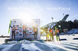 19.03.2022, Oslo, Norway (NOR): Quentin Fillon Maillet (FRA), Erik Lesser (GER), Sturla Holm Laegreid (NOR), Sebastian Samuelsson (SWE), Vetle Sjaastad Christiansen (NOR), Martin Ponsiluoma (SWE), (l-r) - IBU World Cup Biathlon, pursuit men, Oslo (NOR). www.nordicfocus.com. © Manzoni/NordicFocus. Every downloaded picture is fee-liable.