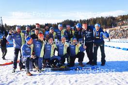 19.03.2022, Oslo, Norway (NOR): Johannes Kuehn (GER), Lukas Fratzscher (GER), David Zobel (GER), Benedikt Doll (GER), Erik Lesser (GER), Philipp Nawrath (GER), Roman Rees (GER), (l-r) - IBU World Cup Biathlon, pursuit men, Oslo (NOR). www.nordicfocus.com. © Manzoni/NordicFocus. Every downloaded picture is fee-liable.