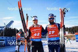 19.03.2022, Oslo, Norway (NOR): Christian Gow (CAN), Benjamin Weger (SUI), (l-r) - IBU World Cup Biathlon, pursuit men, Oslo (NOR). www.nordicfocus.com. © Manzoni/NordicFocus. Every downloaded picture is fee-liable.