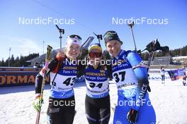 19.03.2022, Oslo, Norway (NOR): Emma Lunder (CAN), Johanna Talihaerm (EST), Anais Bescond (FRA), (l-r) - IBU World Cup Biathlon, pursuit women, Oslo (NOR). www.nordicfocus.com. © Manzoni/NordicFocus. Every downloaded picture is fee-liable.
