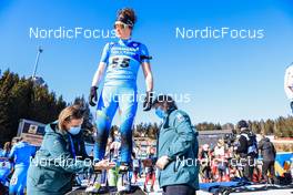 19.03.2022, Oslo, Norway (NOR): Lou Jeanmonnot (FRA) - IBU World Cup Biathlon, pursuit women, Oslo (NOR). www.nordicfocus.com. © Manzoni/NordicFocus. Every downloaded picture is fee-liable.