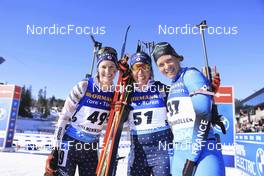 19.03.2022, Oslo, Norway (NOR): Clare Egan (USA), Susan Dunklee (USA), Anais Bescond (FRA), (l-r) - IBU World Cup Biathlon, pursuit women, Oslo (NOR). www.nordicfocus.com. © Manzoni/NordicFocus. Every downloaded picture is fee-liable.