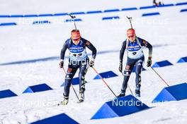 19.03.2022, Oslo, Norway (NOR): Janina Hettich (GER), Franziska Hildebrand (GER), (l-r) - IBU World Cup Biathlon, pursuit women, Oslo (NOR). www.nordicfocus.com. © Manzoni/NordicFocus. Every downloaded picture is fee-liable.