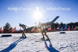 18.03.2022, Oslo, Norway (NOR): Sebastian Samuelsson (SWE), Sivert Guttorm Bakken (NOR), (l-r) - IBU World Cup Biathlon, sprint men, Oslo (NOR). www.nordicfocus.com. © Manzoni/NordicFocus. Every downloaded picture is fee-liable.