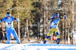 18.03.2022, Oslo, Norway (NOR): Tommaso Giacomel (ITA), Oskar Brandt (SWE), (l-r) - IBU World Cup Biathlon, sprint men, Oslo (NOR). www.nordicfocus.com. © Manzoni/NordicFocus. Every downloaded picture is fee-liable.