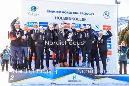 18.03.2022, Oslo, Norway (NOR): Ingrid Landmark Tandrevold (NOR), Marte Olsbu Roeiseland (NOR), Tiril Eckhoff (NOR), (l-r) - IBU World Cup Biathlon, sprint women, Oslo (NOR). www.nordicfocus.com. © Manzoni/NordicFocus. Every downloaded picture is fee-liable.
