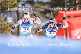 18.03.2022, Oslo, Norway (NOR): Milena Todorova (BUL), Lena Haecki (SUI), (l-r) - IBU World Cup Biathlon, sprint women, Oslo (NOR). www.nordicfocus.com. © Manzoni/NordicFocus. Every downloaded picture is fee-liable.