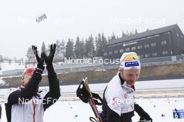 16.03.2022, Oslo, Norway (NOR): Felix Leitner (AUT), Simon Eder (AUT), (l-r) - IBU World Cup Biathlon, training, Oslo (NOR). www.nordicfocus.com. © Manzoni/NordicFocus. Every downloaded picture is fee-liable.