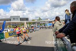 05.08.2022, Sandnes, Norway (NOR): Julia Simon (FRA), Ingrid Landmark Tandrevold (NOR), (l-r) - BLINK22 Festival Biathlon - Sandnes (NOR). www.nordicfocus.com. © Manzoni/NordicFocus. Every downloaded picture is fee-liable.