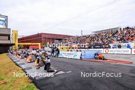 06.08.2022, Sandnes, Norway (NOR): M Bakken (NOR), Une Christiane Kvelvane (NOR), (l-r) - BLINK22 Festival Biathlon - Sandnes (NOR). www.nordicfocus.com. © Manzoni/NordicFocus. Every downloaded picture is fee-liable.