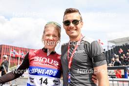05.08.2022, Sandnes, Norway (NOR): Emma Lunder (CAN), Christian Gow (CAN), (l-r) - BLINK22 Festival Biathlon - Sandnes (NOR). www.nordicfocus.com. © Manzoni/NordicFocus. Every downloaded picture is fee-liable.