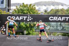06.08.2022, Sandnes, Norway (NOR): Nadia Moser (CAN), Emma Lunder (CAN), (l-r) - BLINK22 Festival Biathlon - Sandnes (NOR). www.nordicfocus.com. © Manzoni/NordicFocus. Every downloaded picture is fee-liable.