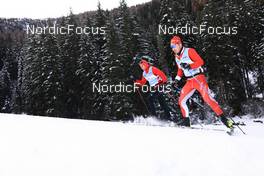 08.11.2022, Davos, Switzerland (SUI): Roman Schaad (SUI), Joscha Burkhalter (SUI), (l-r) - Biathlon training, Snowfarming track, Davos (SUI). www.nordicfocus.com. © Manzoni/NordicFocus. Every downloaded picture is fee-liable.