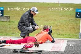 23.10.2022, Antholz, Italy (ITA):  Daniele Piller Roner (ITA), Wierer Dorothea (ITA), (l-r)  - Biathlon training, Antholz (AUT). www.nordicfocus.com. © Vanzetta/NordicFocus. Every downloaded picture is fee-liable.