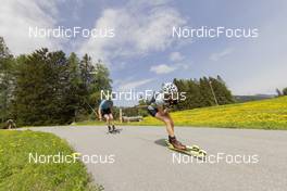 22.05.2022, Lenzerheide, Switzerland (SUI): Kein Einaste (EST), Elisa Gasparin (SUI), (l-r) - Biathlon summer training, Lenzerheide (SUI). www.nordicfocus.com. © Manzoni/NordicFocus. Every downloaded picture is fee-liable.