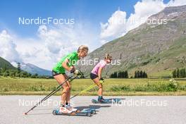 30.06.2022, Bessans, France (FRA): Michaela Carrara (ITA), Samuela Comola (ITA), (l-r) - Biathlon summer training, Bessans (FRA). www.nordicfocus.com. © Authamayou/NordicFocus. Every downloaded picture is fee-liable.