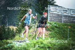 8.08.2022, Lavaze, Italy (ITA): Anna Weidel  (GER), Janina Hettich-Walz  (GER), (l-r)  - Biathlon summer training, Lavaze (ITA). www.nordicfocus.com. © Vanzetta/NordicFocus. Every downloaded picture is fee-liable.