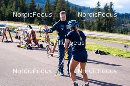 10.09.2022, Lavaze, Italy (ITA): Johannes Lukas (GER), Anna Magnusson (SWE), (l-r)  - Biathlon summer training, Lavaze (ITA). www.nordicfocus.com. © Barbieri/NordicFocus. Every downloaded picture is fee-liable.