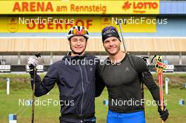 19.09.2022, Oberhof, Germany (GER): Eric Perrot (FRA), Emilien Jacquelin (FRA) - Biathlon summer training, Oberhof (GER). www.nordicfocus.com. © Reichert/NordicFocus. Every downloaded picture is fee-liable.