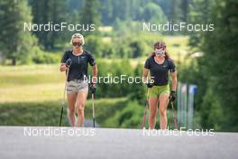 30.06.2022, Bessans, France (FRA): Hannah Auchentaller (ITA), Linda Zingerle (ITA), (l-r) - Biathlon summer training, Bessans (FRA). www.nordicfocus.com. © Authamayou/NordicFocus. Every downloaded picture is fee-liable.