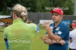 21,06.2022, Ruhpolding, Germany (GER): Anamarija Lampic (SLO), Ricco Gross (GER), coach Team Slovenia, (l-r) - Biathlon summer training, Ruhpolding (GER). www.nordicfocus.com. © Wuktits/NordicFocus. Every downloaded picture is fee-liable.