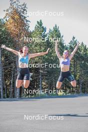 04.08.2022, Font-Romeu, France (FRA): Camille Bened (FRA), Chloe Bened (FRA), (l-r) - Biathlon summer training, Font-Romeu (FRA). www.nordicfocus.com. © Authamayou/NordicFocus. Every downloaded picture is fee-liable.