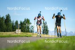 13.09.2022, Lavaze, Italy (ITA): Linn Persson (SWE), Jesper Nelin (SWE), (l-r)  - Biathlon summer training, Lavaze (ITA). www.nordicfocus.com. © Vanzetta/NordicFocus. Every downloaded picture is fee-liable.