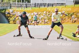 10.08.2022, Hochfilzen, Austria (AUT): David Zobel (GER), Johannes Kuehn (GER) - Biathlon summer training, Hochfilzen (AUT). www.nordicfocus.com. © Reichert/NordicFocus. Every downloaded picture is fee-liable.