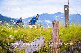 04.07.2022, Hochfilzen, Austria (AUT): Didier Bionaz (ITA), Tommaso Giacomel (ITA) - Biathlon summer training, Hochfilzen (AUT). www.nordicfocus.com. © Reichert/NordicFocus. Every downloaded picture is fee-liable.