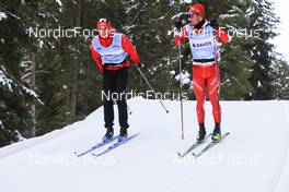 08.11.2022, Davos, Switzerland (SUI): Roman Schaad (SUI), Joscha Burkalter (SUI), (l-r) - Biathlon training, Snowfarming track, Davos (SUI). www.nordicfocus.com. © Manzoni/NordicFocus. Every downloaded picture is fee-liable.