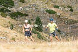 31.07.2022, Font-Romeu, France (FRA): Valentin Lejeune (FRA), Theo Guiraud Poillot (FRA), (l-r) - Biathlon summer training, Font-Romeu (FRA). www.nordicfocus.com. © Authamayou/NordicFocus. Every downloaded picture is fee-liable.