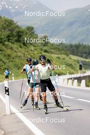 20.06.2022, Andermatt, Switzerland (SUI): Serafin Wiestner (SUI), Ladina Meier-Ruge (SUI), Joscha Burkhalter (SUI), (l-r) - Biathlon summer training, Andermatt (SUI). www.nordicfocus.com. © Manzoni/NordicFocus. Every downloaded picture is fee-liable.