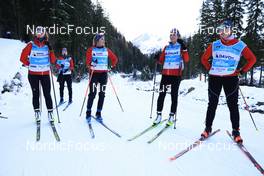 08.11.2022, Davos, Switzerland (SUI): Nadja Kaelin (SUI), Nadine Faehndrich (SUI), Alina Meier (SUI), Lea Fischer (SUI), Lydia Hiernickel (SUI), (l-r) - Biathlon training, Snowfarming track, Davos (SUI). www.nordicfocus.com. © Manzoni/NordicFocus. Every downloaded picture is fee-liable.