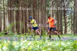 01.09.2022, Antholz, Italy (ITA): Sebastian Samuelsson (SWE), Lukas Hofer (ITA), (l-r)  - Biathlon summer training, Antholz (ITA). www.nordicfocus.com. © Barbieri/NordicFocus. Every downloaded picture is fee-liable.