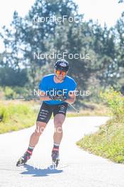 04.08.2022, Font-Romeu, France (FRA): Sebastien Mahon (FRA) - Biathlon summer training, Font-Romeu (FRA). www.nordicfocus.com. © Authamayou/NordicFocus. Every downloaded picture is fee-liable.