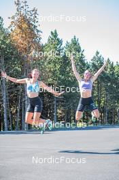 04.08.2022, Font-Romeu, France (FRA): Camille Bened (FRA), Chloe Bened (FRA), (l-r) - Biathlon summer training, Font-Romeu (FRA). www.nordicfocus.com. © Authamayou/NordicFocus. Every downloaded picture is fee-liable.