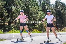 03.08.2022, Font-Romeu, France (FRA): Oceane Michelon (FRA), Fany Bertrand (FRA), (l-r) - Biathlon summer training, Font-Romeu (FRA). www.nordicfocus.com. © Authamayou/NordicFocus. Every downloaded picture is fee-liable.