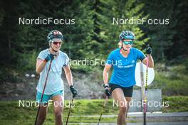 8.08.2022, Lavaze, Italy (ITA): Vanessa Hinz  (GER), Denise Herrmann  (GER), (l-r)  - Biathlon summer training, Lavaze (ITA). www.nordicfocus.com. © Vanzetta/NordicFocus. Every downloaded picture is fee-liable.