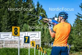 13.09.2022, Lavaze, Italy (ITA): Oskar Brandt (SWE) - Biathlon summer training, Lavaze (ITA). www.nordicfocus.com. © Vanzetta/NordicFocus. Every downloaded picture is fee-liable.