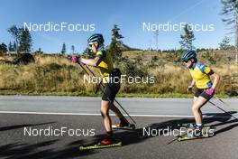 13.09.2022, Lavaze, Italy (ITA): Stina Nilsson (SWE), Elvira Oeberg (SWE), (l-r)  - Biathlon summer training, Lavaze (ITA). www.nordicfocus.com. © Vanzetta/NordicFocus. Every downloaded picture is fee-liable.
