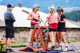 27.07.2022, Lavaze, Italy (ITA): Bernhard Pollerus (AUT), Anna Juppe (AUT), Tamara Steiner (AUT), Dunja Zdouc (AUT), (l-r)  - Biathlon summer training, Lavaze (ITA). www.nordicfocus.com. © Barbieri/NordicFocus. Every downloaded picture is fee-liable.