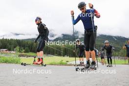 01.07.2022, Lenzerheide, Switzerland (SUI): Jeremy Finello (SUI), Nico Salutt (SUI), (l-r) - Biathlon summer training, Lenzerheide (SUI). www.nordicfocus.com. © Manzoni/NordicFocus. Every downloaded picture is fee-liable.