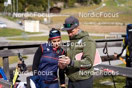 04.10.2022, Martell, Italy (ITA): Eleonora Fauner (ITA), Jonne Kahkonen (FIN), (l-r)  - Biathlon summer training, Martell (ITA). www.nordicfocus.com. © Barbieri/NordicFocus. Every downloaded picture is fee-liable.